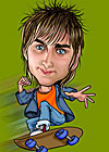 Caricaturas de Alguien en monopatín