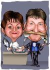 Caricaturas de Cocinera y maitre