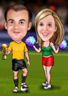 Caricaturas de Futbolista y animadora