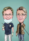 Caricaturas de Médico y secretaria