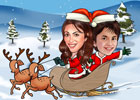 Caricaturas de Papá y Mamá Noel