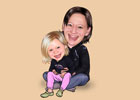 Caricaturas de Padre/Madre e hija